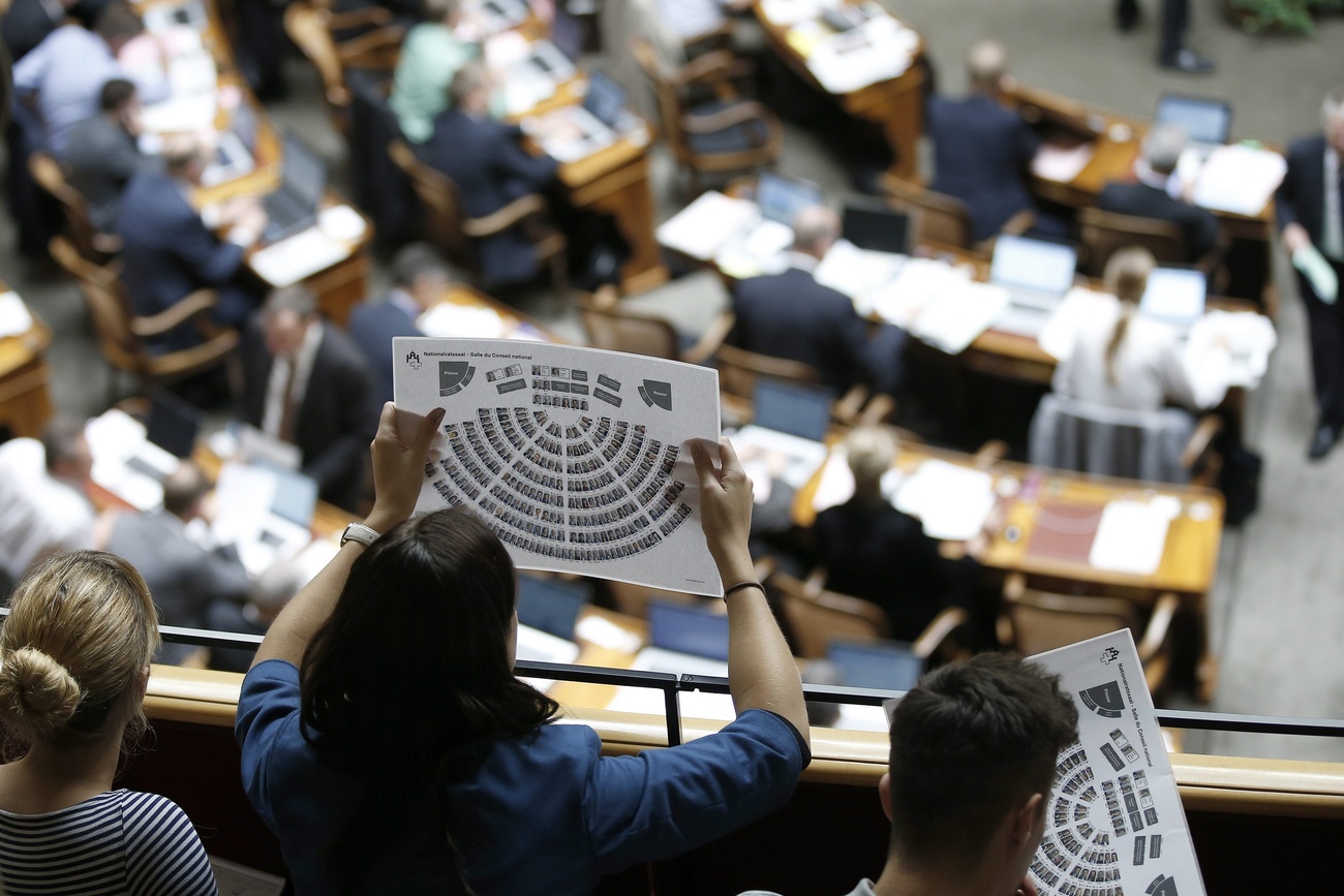persona osserva un grafico con seggi parlamento