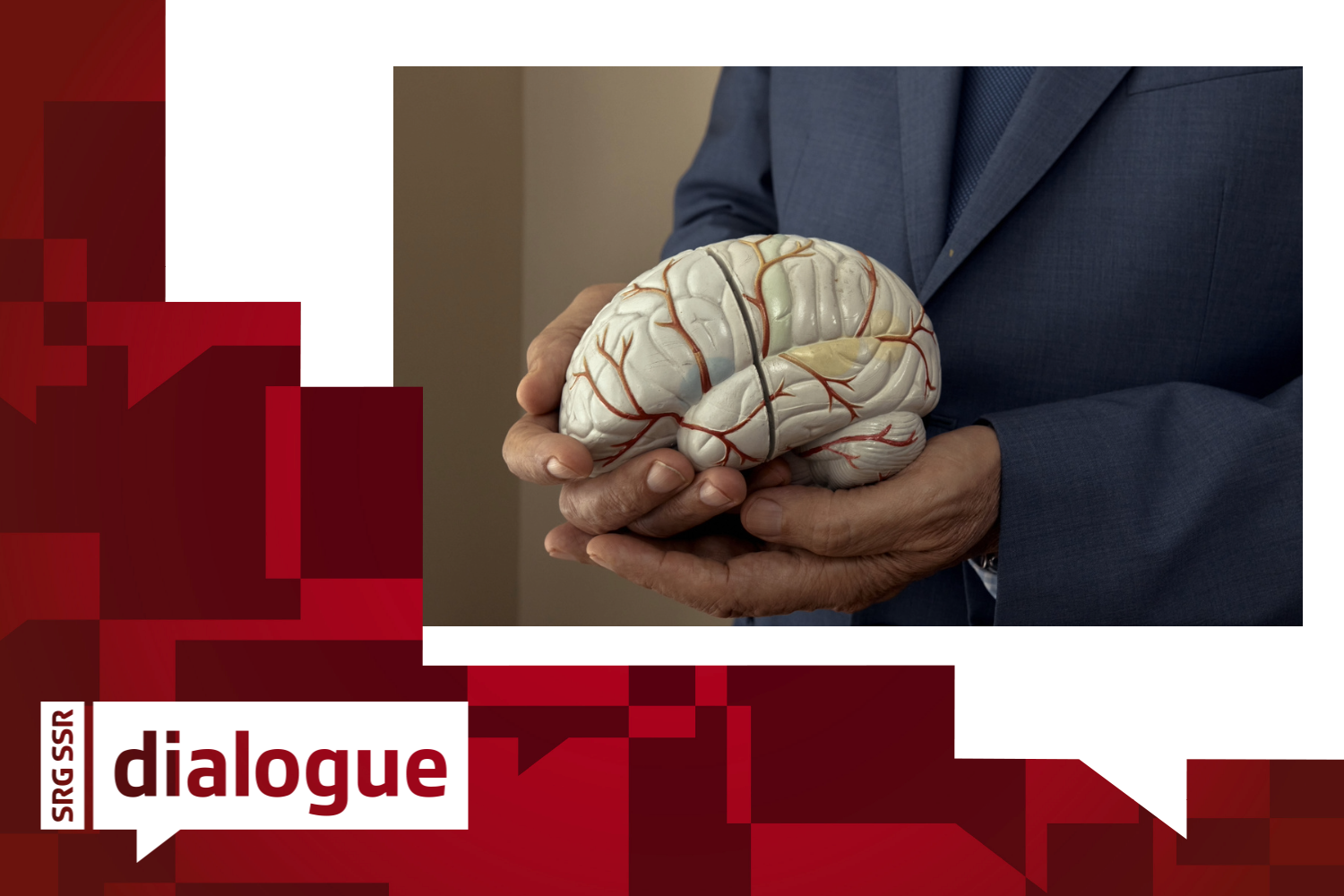 Dr. Fernando Taveras, a psychiatrist and Hispanic mental healthcare expert with SOMOS Community Care Clinic, holds a model of a brain as he stands for a portrait in New York on Wednesday, July 3, 2024. Mental health experts, community clinics and politicians are working to create new programs to break down barriers that Latinos might face to getting therapy or treatment.
