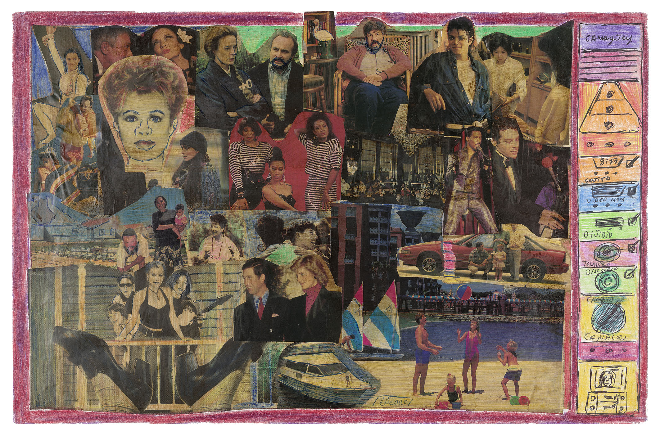 It's all on TV (Untitled, 2023): Lázaro Antonio Martínez Duran uses drawings and collages to communicate beyond his intellectual deficiency.